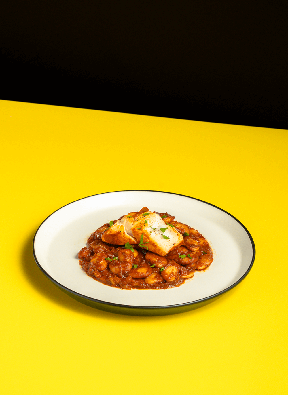 Chilli Fish with Butter Beans